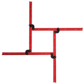 JCFANTS Router Jigs for Cutting Board, Adjustable Square Router Template Guide, Groove Router Jig 23.6 by 23.6 Inches, Routing Squares and Rectangles for Perfect Grooves (Red)