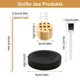 2 in 1 Incense Holder, 9 Hole Incense Holder, Incense Burner, Incense Holder, Wooden Base Incense Burner, Handmade Wooden Base Incense Sticks for Yoga, Meditation Home