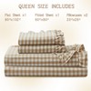 KKJIAF 4 Pieces Plaid Ruffle Queen Bed Sheets, Gingham Queen