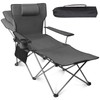 apollo walker Reclining Beach Chair, Adjustable 90-135° Backrest Camping Lounge