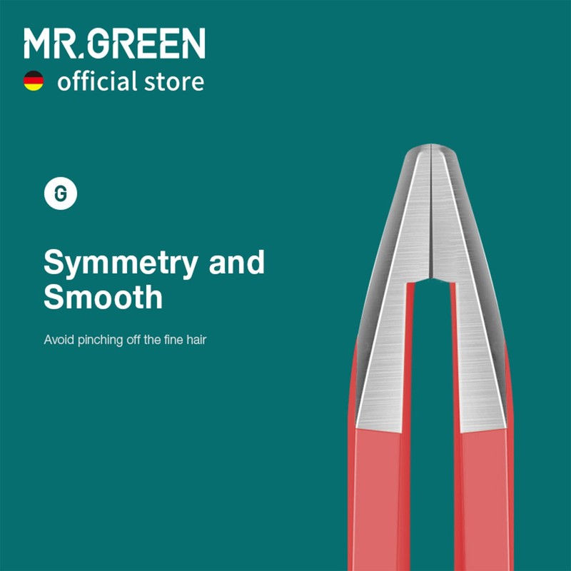 MR.GREEN Curve Handle Eyebrows Tweezers Professional Fine Hairs Removal Puller