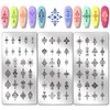 PH PandaHall 3pcs Bohemian Nail Stamping Plates 72 Patterns Flower Nails Art Stencils Ethnic Styles Manicure Art Templates Boho Geometric Print Nail Stencils for Women DIY Manicures Salon Design