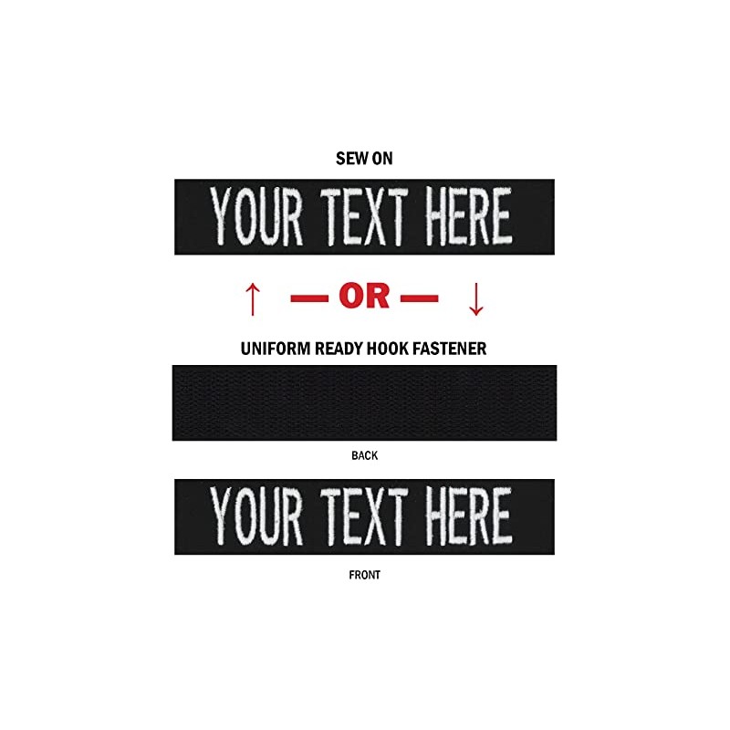 Custom Uniform Name Tape. Black, 4 Inch Sew on