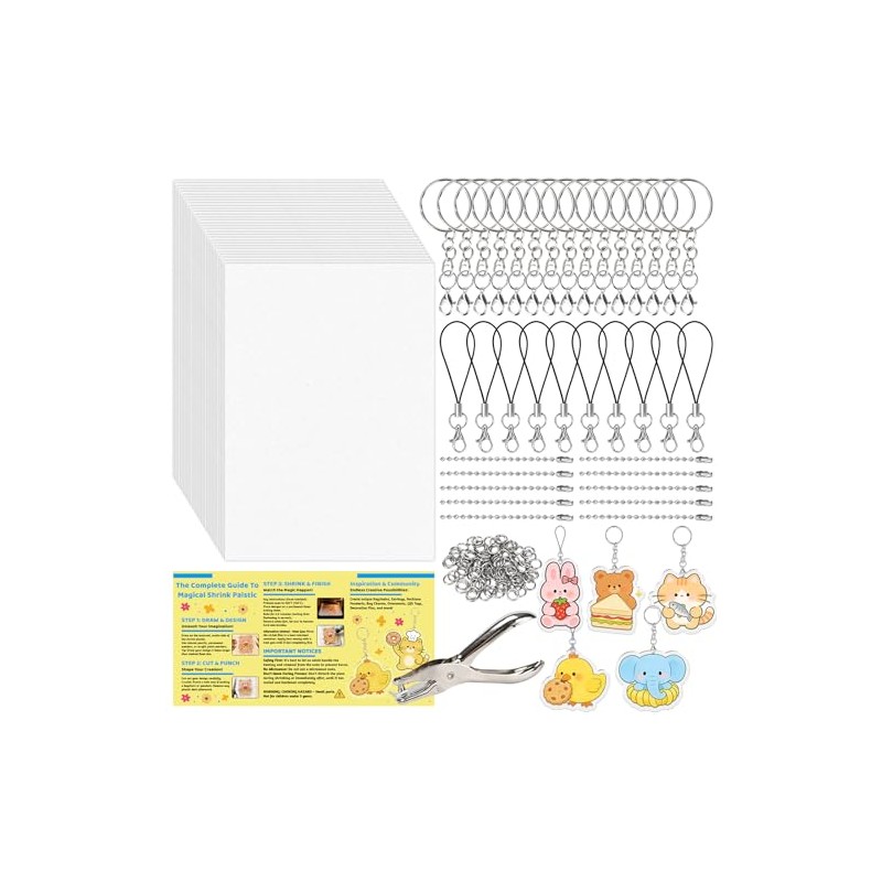 Mcupper 166 Pcs Shrink Plastic Art Kit, 30 Pcs Shrinky