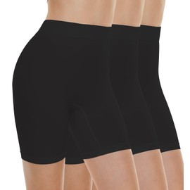 BATHRINS Womens Slip Shorts for Under Dresses, Tummy Control High Waist Seamless Smoothing Yoga Shorts