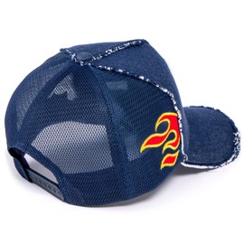 Yoshinorikotake Design Denim Red Fire Cap 444, blue