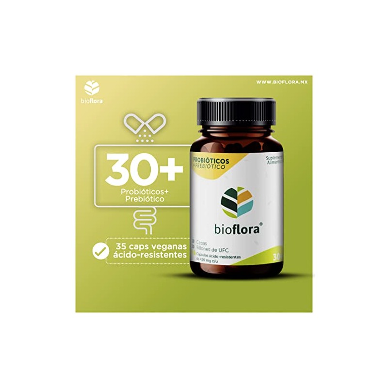 Bioflora 2 PACK Probióticos y Prebióticos en Cápsulas (70 cápsulas