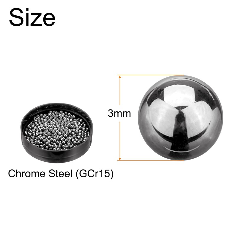 sourcing map 500pcs Chrome Steel Bearing Balls 3mm Precision Balls,