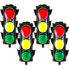 QZCPGP 4Pcs Traffic Light Balloons for Race Car Birthday Party Decorations,Transportation Balloons for Kids Construction Vehicle Birthday Party Supplies