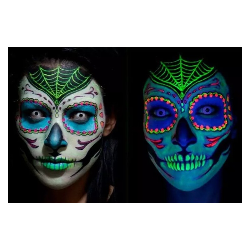 GLOW Arte Pinturas Fluorescentes Luminosa 6pz Cara,cuerpo+regalo