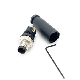 Pack of 5 M8 Plug 4-Pin Industrial Round Plug IP67 A Code Right Type Adapter Field Mounting Sensor Not Closed 60V 4A AC/DC