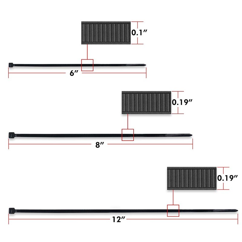 150 Combo Pack Self-Locking 6+8+12-Inch Nylon Cable Ties (Tie Wraps/Zip