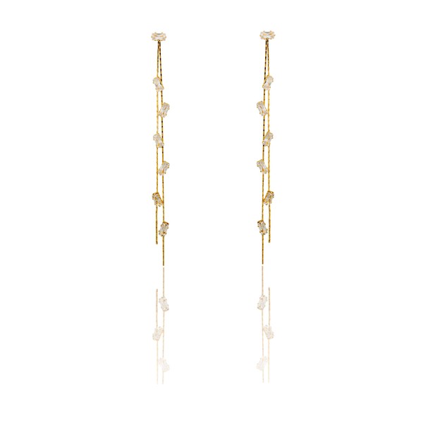 Concept8 colored long drop earrings with 925 silver post made