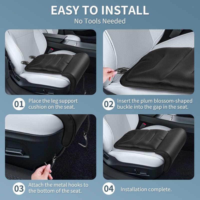 Car Seat Leg Rest Extender with Memory Foam Cushion and