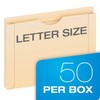 Pendaflex File Jackets, Letter Size, Manila, 2" Expansion, Reinforced Straight-Cut