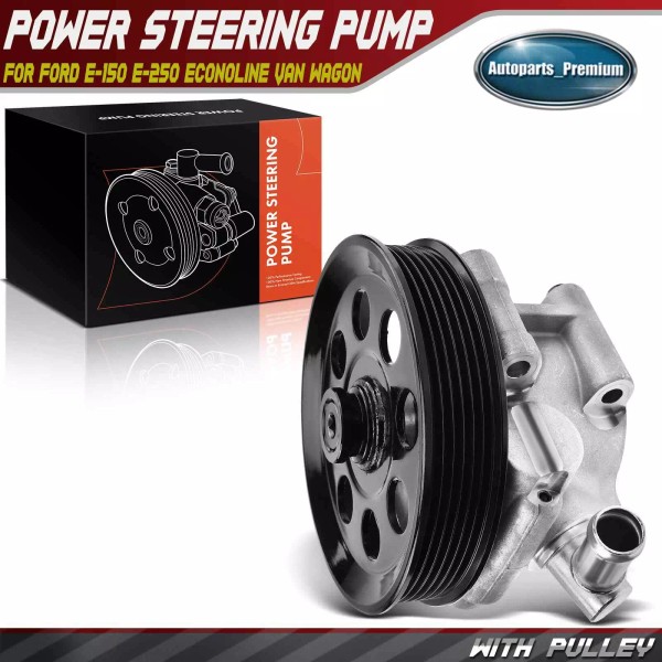 Unbranded Power Steering Pump w/ Pulley for Ford E-150 E-250