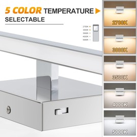 NIORSUN 39.4 inch Chrome Bathroom Vanity Light, 24W 5CCT Dimmable LED Bathroom Lighting Fixtures Over Mirror, Modern Vanity Lights for Bathroom Restroom Mirror- ETL Certified