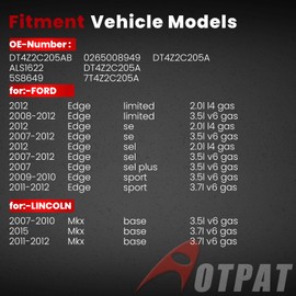 AOTPAT Front Left ABS Wheel Speed Sensor for:-Ford Edge 2012 2.0L L4, Edge 2007-2012 3.5L, Edge 2011-2012 3.7L for:-Lincoln MKX 2007-2010 3.5L, MKX 2011-2012 2015 3.7L V6 Replace# DT4Z2C205AB, ALS1622