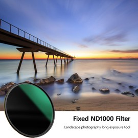 LENSKINS 77mm ND 1000 Filter, 10 Stop Neutral Density Filter for Camera Lenses, 16-Layer Multi-Resistant Coated, German Optics Glass, Weather-Seal ND Filter with Lens Cloth