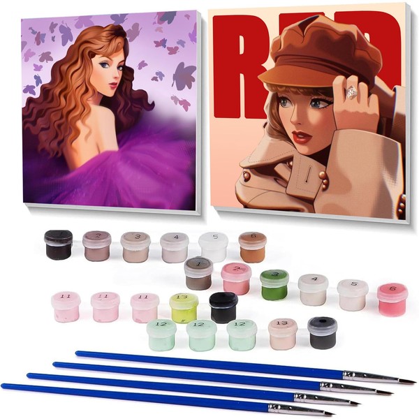 Guairen Art 2 Packs Paint by Numbers Kits for Adults