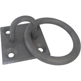 Steel Ring on Plate Anchor Point | Heavy-Duty Hook Loop Bracket for Chain, Gate, Fence, Wall, Ceiling, Swing, Rope & Suspension | Durable M6 Fixing Holes for Secure Mounting Indoors & Outdoors