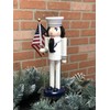 Santa's Workshop 70557 Navy Nutcracker with Flag, 14", Multi
