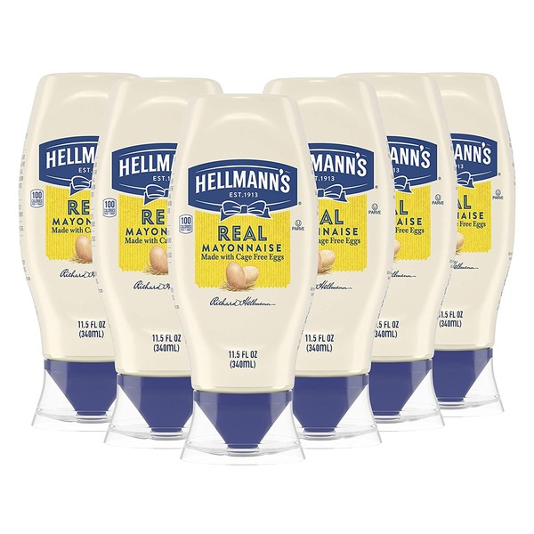 Hellmann's Squeeze Real Mayonnaise 11.5 oz, Pack of 6
