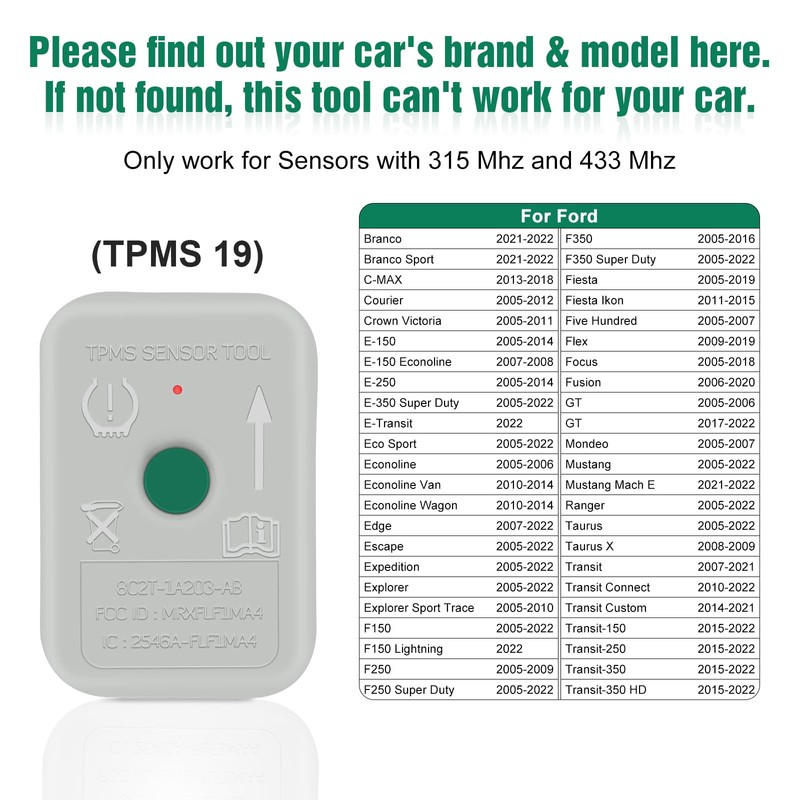JDIAG TPMS Reset Tool, TPMS19 Tire Pressure Monitoring System Relearn