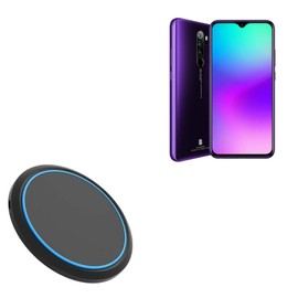 BoxWave Charger Compatible with BLU G90 Pro - SwiftCharge PowerDisc Wireless Charger (15W) with Wireless Chargers That Require QC3.0 minicube, Qi Wireless 15W Circular Desktop Charger - Jet Black
