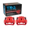 TRQ Rear Brake Caliper Set Painted Red Compatible with 2006-2009