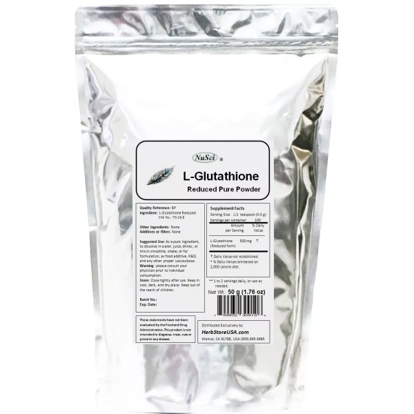 NuSci 100% pure L-Glutathione Powder Reduced Form 50 g (1.76