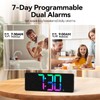 YISILE 13" Digital Wall Clock with Night Light,8 RGB Color,Dual