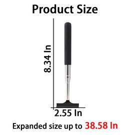 Car Rearview Mirror Wiper, Retractable Auto Glass Squeegee, Water Cleaner with Telescopic Long Rod, Portable Cleaning Tool for All Vehicles, Universal Automotive Accessories (Black)