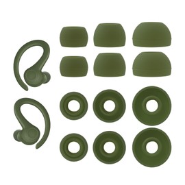 Silicone Eartips Replacement for JLab Go Sport+/ Go Air Sport Earbuds Tips, Secure Fit, 6 Pairs (S/M/L) Green