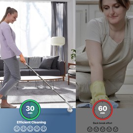 Cleaning Brush for Bathroom Floor Tile with 6 Replaceable Brush Heads and Adjustable Extension Handle