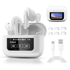 Touch Screen Earbuds, ANC Noise Cancelling Earbuds with Smart Charging Case, Bluetooth 5.4 Wireless Earbuds with Microphone, LED Color Screen Wireless Earphones for iOS/Android, Business, Sport