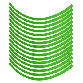 Motorcycle Wheel Green Pinstripe-Green Rim Tape - Wheel Sticker, Universal Car Motorcycel Wheel Reflective Pinstripe Decal Tape Sticker Decoration Film 6 Colors (Fluorescent