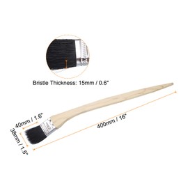 uxcell 2pcs Bent Radiator Paint Brush 1" Width Curved Wall Paint Soft Bristle Brushes with Long Wood Handle for Painting DIY Wall Treatment