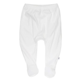 HonestBaby 3-Pack Organic Cotton Footed Harem Pants, Bright White, 6-9 Months