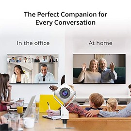 j5create Cámara Web de 360 Grados para reuniones – Cámara de videoconferencia HD 1080P con micrófono de Alta fidelidad, USB-C | para videoconferencias, Clases en línea y colaboración (JVCU360)