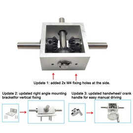 PGFUN 1:1 Right Angle Bevel Gearbox 1.5 Module 20 Teeth 90° Angle Drive Steering Gear Device Simple Mechanical DIY Module with 10mm Shaft