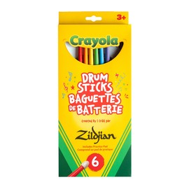Zildjian Crayola Kids Drumsticks 6 Pack with Pad
