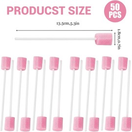 Uskerb 50 Pcs Mouth Swabs C Oral Care Sponge Swabs, Soft & Gentle, Ideal for Elderly & Personal Hygiene, Convenient for Travel & Home Use