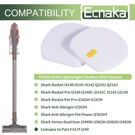 4 Foam & Felt Filter Replacement for Shark Rocket Pro Cordless IX140,IX141,IX142,IZ140,IZ141C,IZ142,IZ162H,IZ362H,IZ363HT,IZ440H,IZ462H,IZ482H, IZ483H,UZ145 Stick Vacuums,Compare to Part # 617FJ140