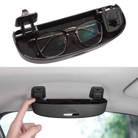 Thenice Glasses Holder Sunglasses Case Grab Hnadle Storage Box Compatible with Honda Civic Accord CR-V HR-V Acura Integra Insight, for Toyota Camry Corolla -Black