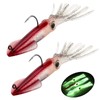 Fishing Squid Lures Kit Pre-rigged Squid Lure Glow In the