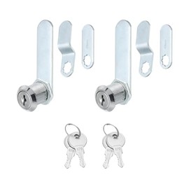 PATIKIL 3/4" Cerraduras de Gabinete con Llaves 2 Juegos Cerraduras de Cilindro de Leva de Aleación de Zinc para Gabinete de RV Cajón de RV Puerta de Almacenamiento Plateado