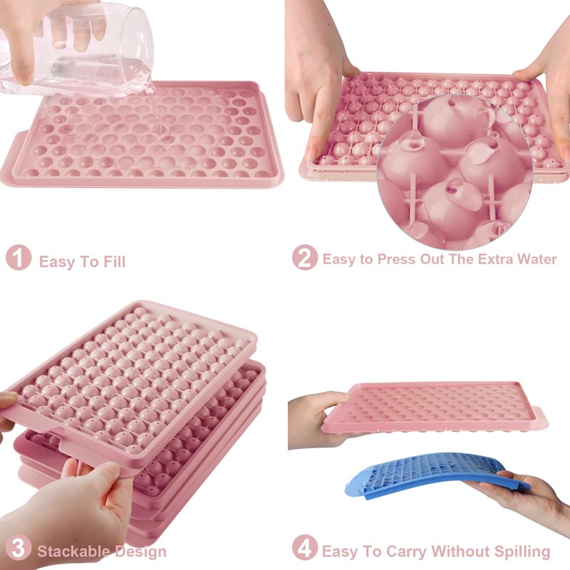 WIBIMEN Mini Ice Cube Trays, Upgraded Small Trays Easy Release,
