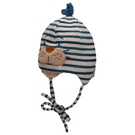 Sterntaler Baby Boys Beanie Baby Beanie Seal Hat – Beanie Baby Children's Beanie – Knitted with Stripes and Tie Band – Natural, natural