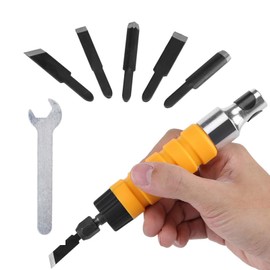 Chisel Carving Tool Kit, Woodworking Woodcut Hand Carving Chisel with 5 Pcs Carving Blades and 1 Pc Wrench for Carving Machine, Carpenter, Woodworking Tools